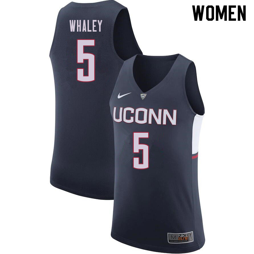 Women #5 Isaiah Whaley Uconn Huskies College Basketball Jerseys Sale-Navy